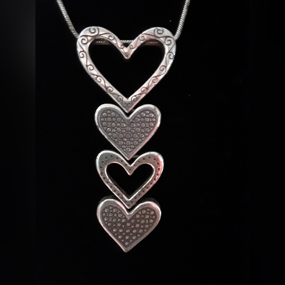 BRIGHTON 4 TIER HEART REVERSIBLE NECKLACE - Picture 2 of 5